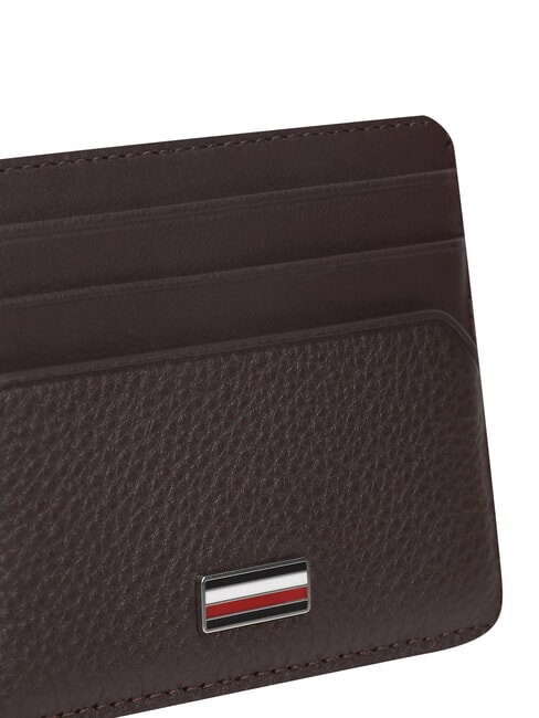 TH CENTRAL porte-cartes de cr&eacute;dit en cuir caf&eacute; en grains - Portefeuilles Homme