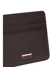 TOMMY HILFIGER TH CENTRAL porte-cartes de cr&eacute;dit en cuir caf&eacute; en grains - Portefeuilles Homme - 4