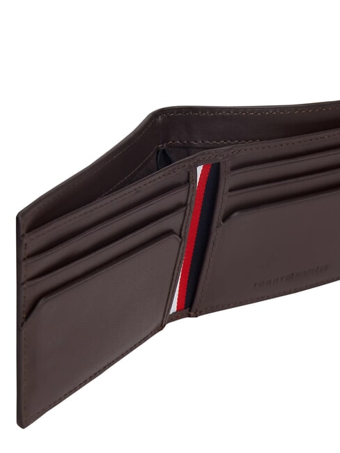 TH CENTRAL porte-cartes de cr&eacute;dit en cuir caf&eacute; en grains - Portefeuilles Homme