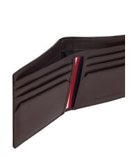 TOMMY HILFIGER TH CENTRAL porte-cartes de cr&eacute;dit en cuir caf&eacute; en grains - Portefeuilles Homme - 3