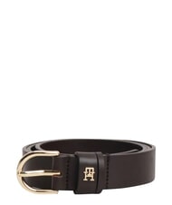 TOMMY HILFIGER ESSENTIAL EFFORTLESS Ceinture en cuir fabriqu&eacute;e en Italie fondant brun - Ceintures - 2