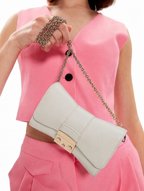 METROPOLIS Mini sac port&eacute; &eacute;paule en cuir Guimauve - Sacs pour Femme