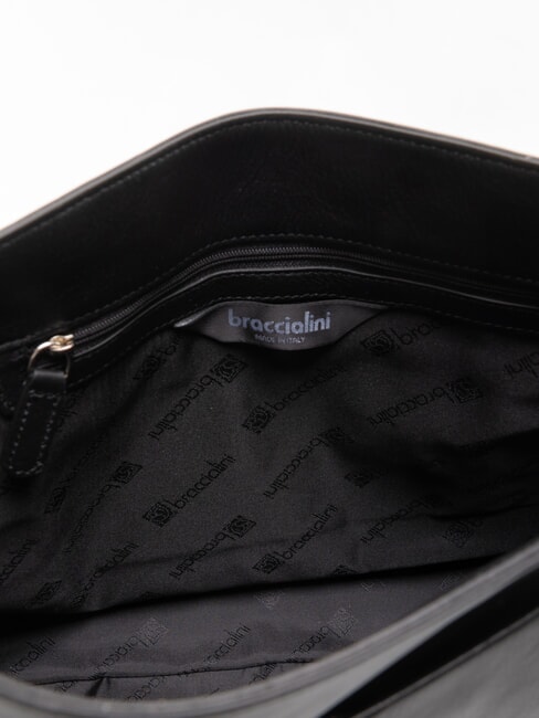 SANDRA Sac bandouli&egrave;re en cuir noir - Sacs pour Femme