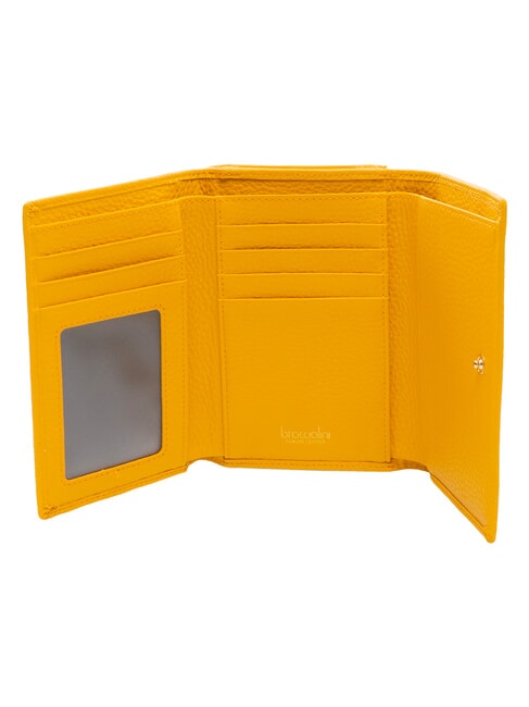 BASIC Portefeuille en cuir moyen jaune - Portefeuilles Femme
