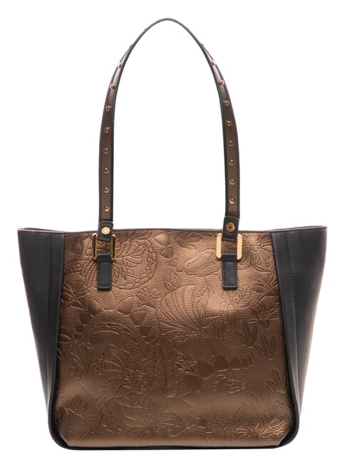 LOLA Cabas en cuir noir/bronze - Sacs pour Femme