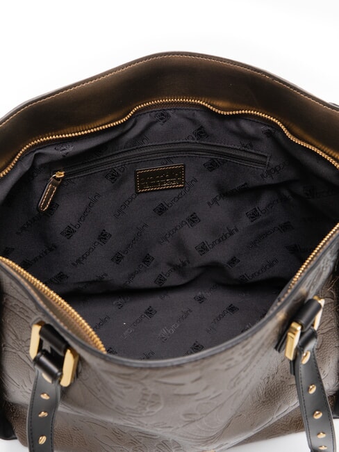 LOLA Cabas en cuir noir/bronze - Sacs pour Femme