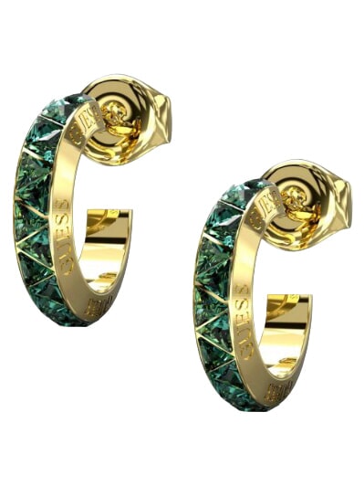 TRINITY Boucles d'oreilles en acier or jaune/violet - Boucles d'oreilles