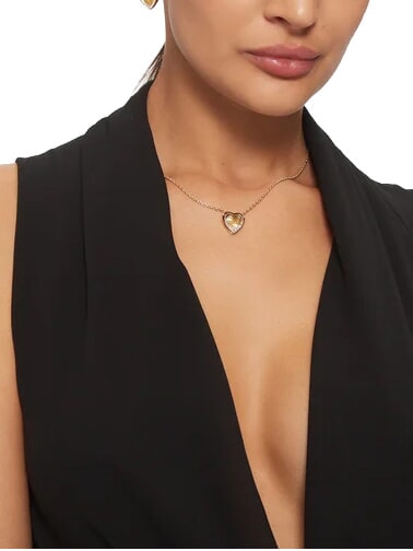 MON AMOUR Collier en acier or jaune - Colliers