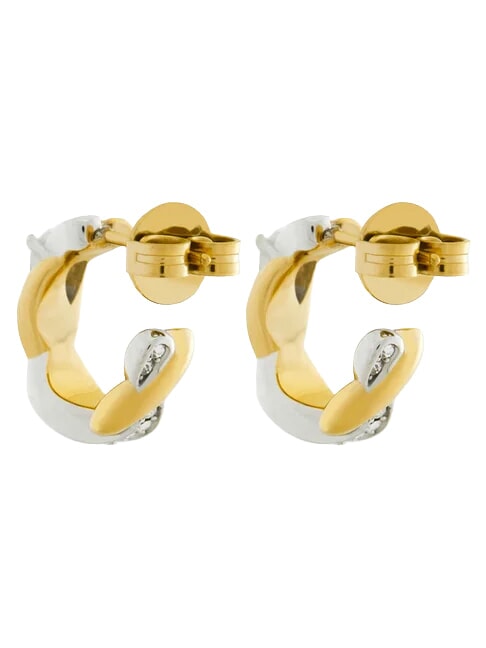 TWIST Boucles d'oreilles en acier or jaune/rhodium - Boucles d'oreilles