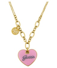 GUESS VINTAGE Collier en acier or jaune/rose - Colliers - 2