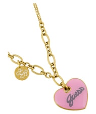GUESS VINTAGE Collier en acier or jaune/rose - Colliers - 3