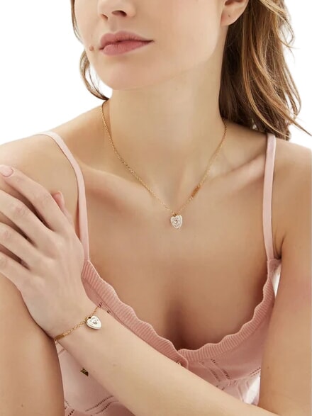 AMORE Bracelet en acier or jaune/blanc - Bracelets