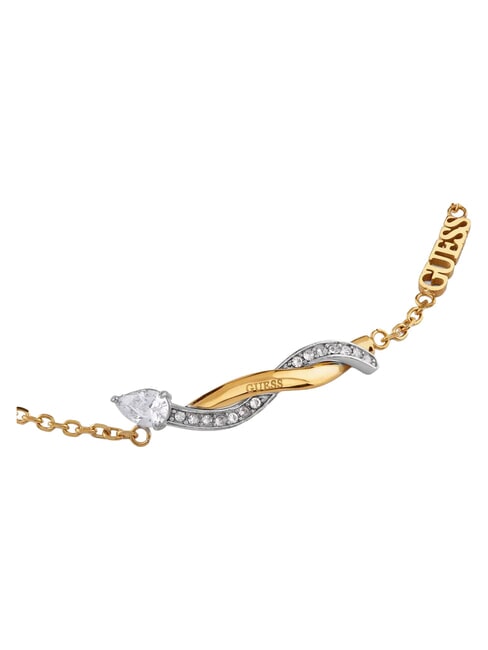 TWIST Bracelet tress&eacute; en acier or jaune/rhodium - Bracelets