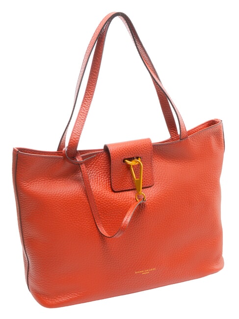 MARISOL Sac shopping en cuir rouge brique - Sacs pour Femme