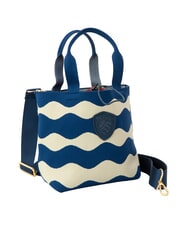 BLAUER KNITTED Sac &agrave; main avec bandouli&egrave;re cr&egrave;me/marine - Sacs pour Femme - 3