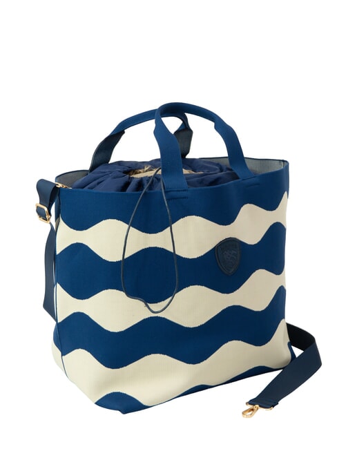 KNITTED Sac &agrave; main avec bandouli&egrave;re cr&egrave;me/marine - Sacs pour Femme
