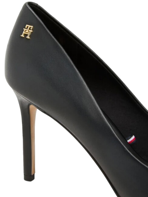 TH  Escarpins en cuir &agrave; talons hauts de 9 cm noir - Chaussures Femme