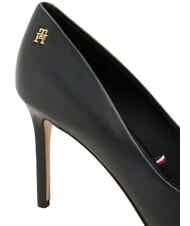 TOMMY HILFIGER TH  Escarpins en cuir &agrave; talons hauts de 9 cm noir - Chaussures Femme - 5