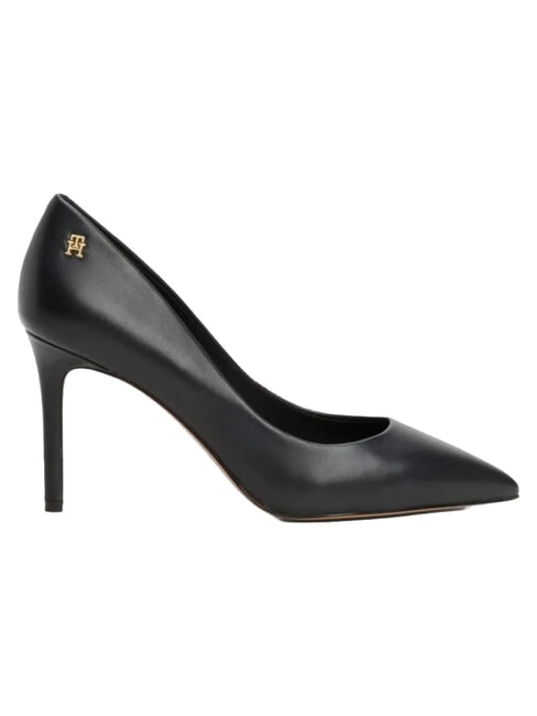TH  Escarpins en cuir &agrave; talons hauts de 9 cm noir - Chaussures Femme