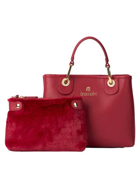 BETH Sac &agrave; main M avec double poign&eacute;e rouge - Sacs pour Femme
