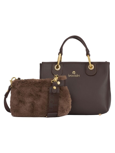 BETH Sac &agrave; main M avec double poign&eacute;e marron - Sacs pour Femme