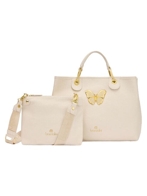 BETH JEWELS Sac &agrave; main &agrave; double anse, avec bandouli&egrave;re beige - Sacs pour Femme