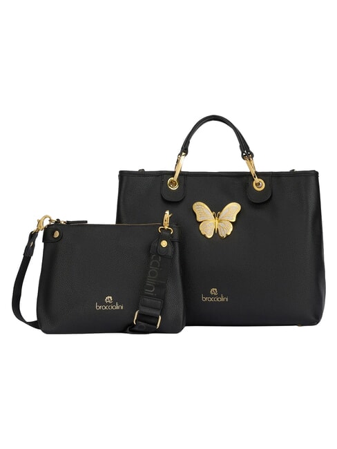 BETH JEWELS Sac &agrave; main &agrave; double anse, avec bandouli&egrave;re noir - Sacs pour Femme