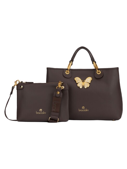BETH JEWELS Sac &agrave; main &agrave; double anse, avec bandouli&egrave;re marron - Sacs pour Femme