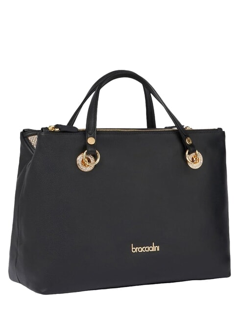 NORA Sac &agrave; main en cuir avec bandouli&egrave;re noir - Sacs pour Femme