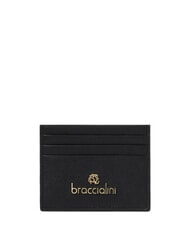 BRACCIALINI BASIC Porte-cartes plat en cuir noir - Portefeuilles Femme - 2