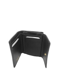 BRACCIALINI BASIC Petit portefeuille en cuir &agrave; rabat noir - Portefeuilles Femme - 2