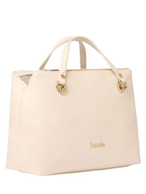 NORA Sac &agrave; main en cuir avec bandouli&egrave;re beige - Sacs pour Femme