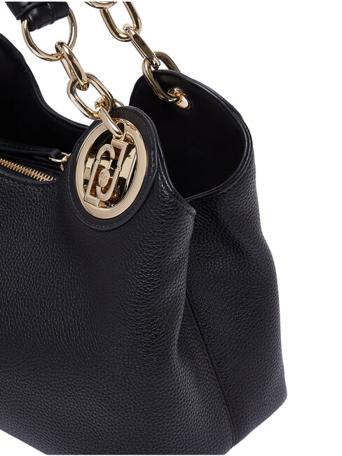 FAIZA Sac &agrave; main avec bandouli&egrave;re noir/laiton dor&eacute; - Sacs pour Femme
