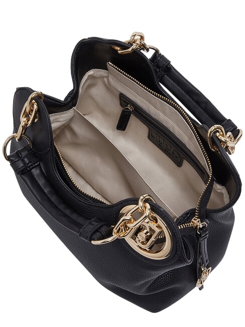 FAIZA Sac &agrave; main avec bandouli&egrave;re noir/laiton dor&eacute; - Sacs pour Femme