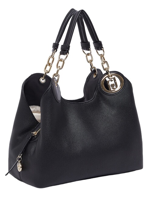 FAIZA Sac &agrave; main avec bandouli&egrave;re noir/acier - Sacs pour Femme