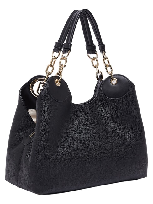 FAIZA Sac &agrave; main avec bandouli&egrave;re noir/acier - Sacs pour Femme