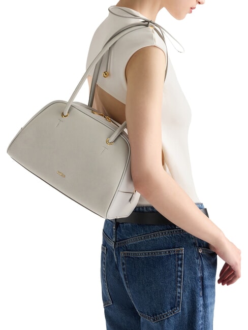 POPPY Sac bandouli&egrave;re en cuir gris pierre - Sacs pour Femme