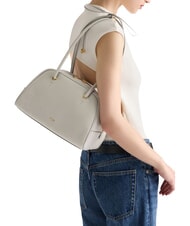 FURLA POPPY Sac bandouli&egrave;re en cuir gris pierre - Sacs pour Femme - 2