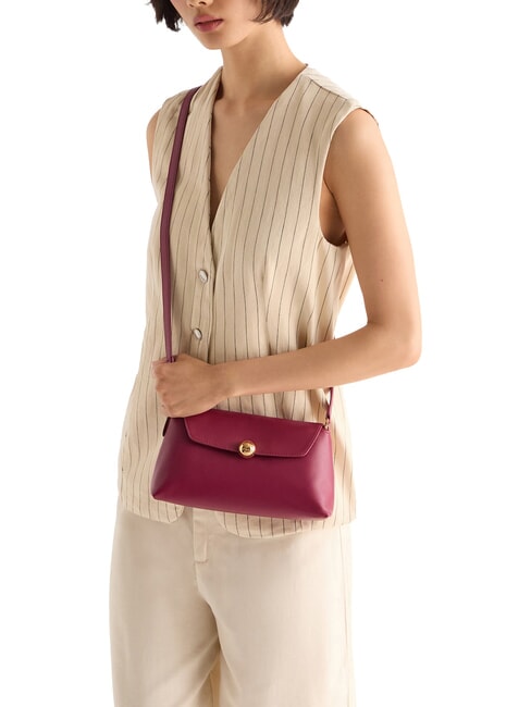 SFERA SOFT Sac &agrave; main en cuir, avec bandouli&egrave;re rhododendron - Sacs pour Femme