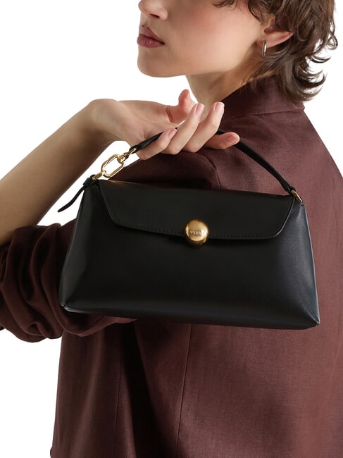 SFERA SOFT Sac &agrave; main en cuir, avec bandouli&egrave;re Noir - Sacs pour Femme