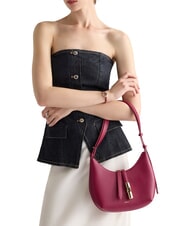 FURLA GOCCIA Sac bandouli&egrave;re en cuir martel&eacute; rhododendron - Sacs pour Femme - 2