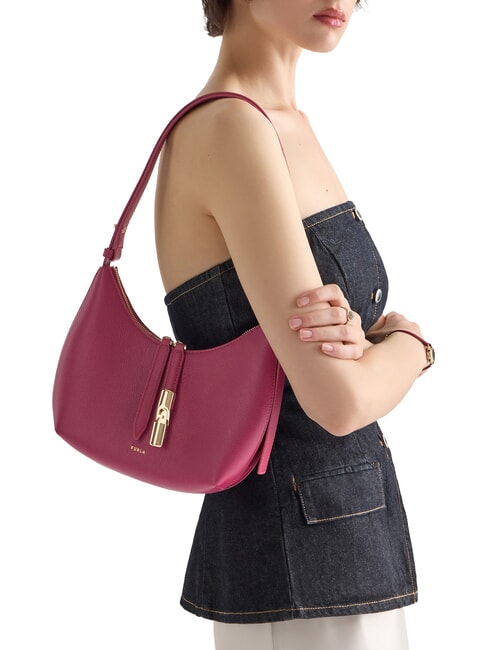 GOCCIA Sac bandouli&egrave;re en cuir martel&eacute; rhododendron - Sacs pour Femme