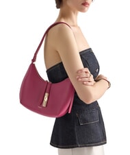 FURLA GOCCIA Sac bandouli&egrave;re en cuir martel&eacute; rhododendron - Sacs pour Femme - 6