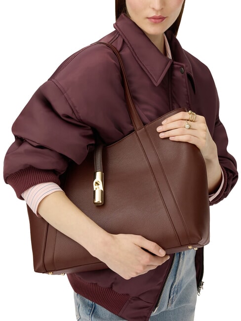 GOCCIA Sac &agrave; bandouli&egrave;re en cuir chocolat - Sacs pour Femme