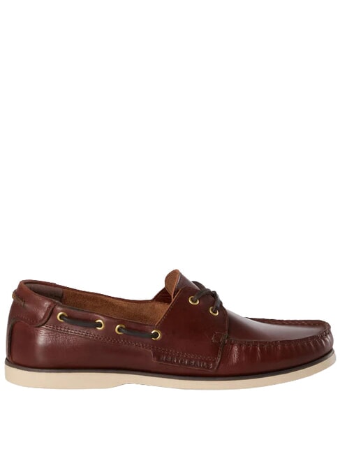 DECK LEATHER mocassins en cuir brun fonc&eacute; - Chaussures Homme