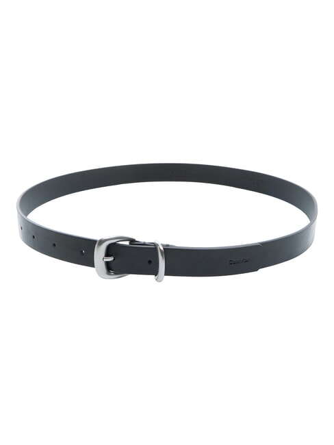 2PIECE LOGO ceinture en cuir noir / nickel antique - Ceintures