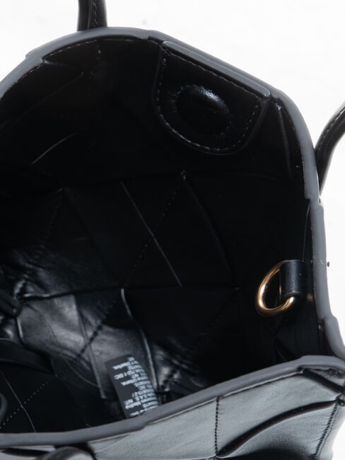 WOVEN Sac &agrave; main avec bandouli&egrave;re sur noir - Sacs pour Femme