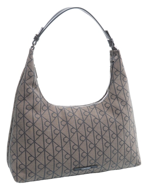 EMBLEM JAQUARD Le sac bandouli&egrave;re lotus beige/noir aop jqd - Sacs pour Femme