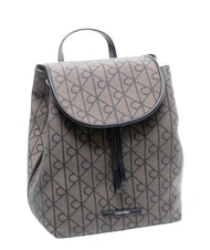 CALVIN KLEIN EMBLEM AOP Sac &agrave; dos avec poche int&eacute;rieure lotus beige / noir aop - Sacs pour Femme - 4