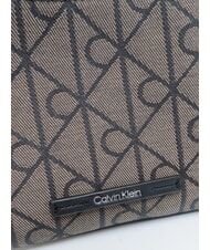 CALVIN KLEIN EMBLEM AOP Mini sac bandouli&egrave;re lotus beige / noir aop - Sacs pour Femme - 3